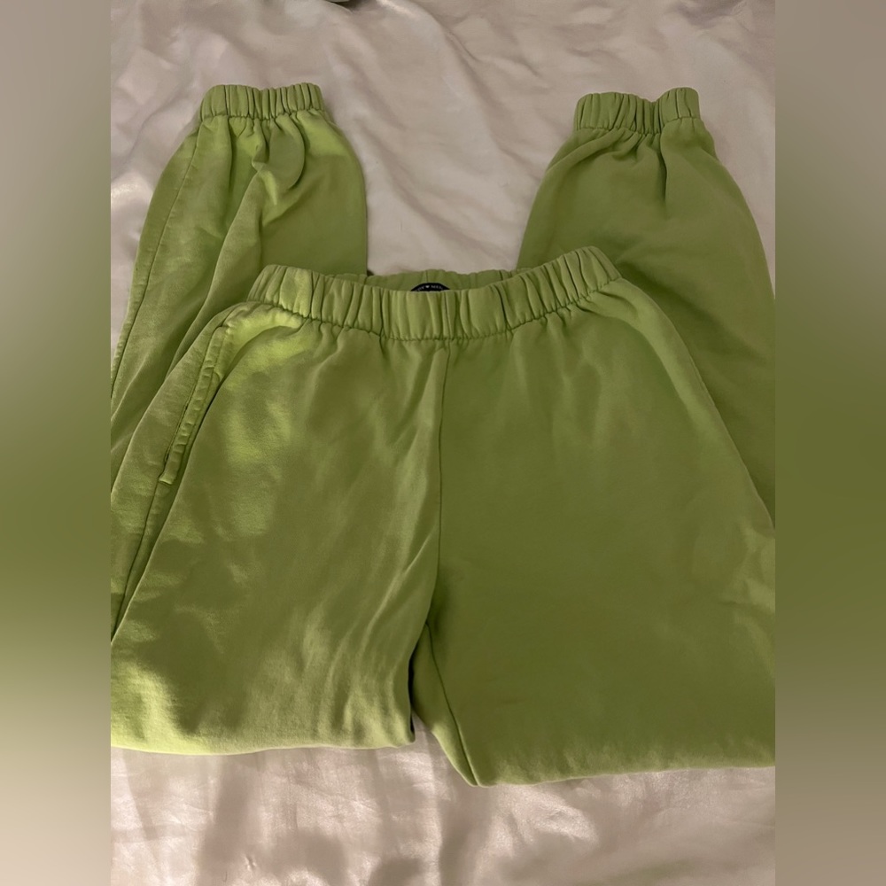 Brandy meviile lime green sweatpants